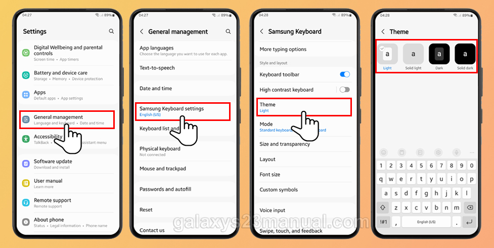 Samsung Galaxy S23 Keyboard Settings PDF Guide